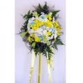 QF0200-White Yellow Pom Pom with Lilies QF0200-White Yellow Pom Pom with Lilies