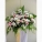 QF0845-White Pom Pom Pink Gerberas Wreath