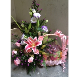 QF0877-singapore flower fruit basket