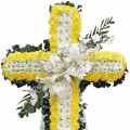 QF0882-singapore cross wreath funeral flower stand