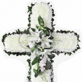 QF0883-singapore cross wreath funeral flower stand