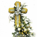 QF0884-singapore cross wreath funeral flower stand