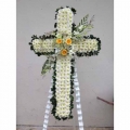 QF0889-singapore cross wreath funeral flower stand