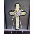 QF0890-singapore cross wreath funeral flower stand