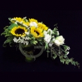 QF1169-sunflowers glass