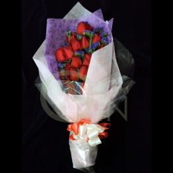 QF1206-red roses long bouquet