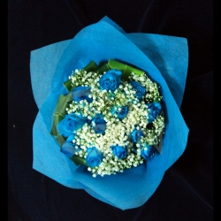 QF1212-blue roses bouquet