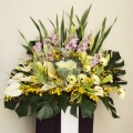 QF1236-white lilies  gerberas wreath