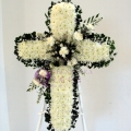 QF1264-singapore cross wreath funeral flower stand